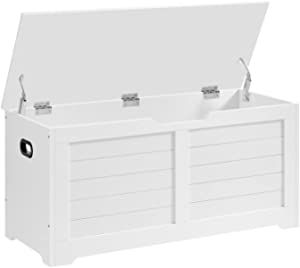VASAGLE Storage Chest, Storage Trunk with 2 Safety Hinges, Storage Bench, Shoe Bench, Modern Style, 15.7 x 39.4 x 18.1 Inches, for Entryway, Bedroom, Living Room, White ULSB061T10 added by Whitney Crutcher