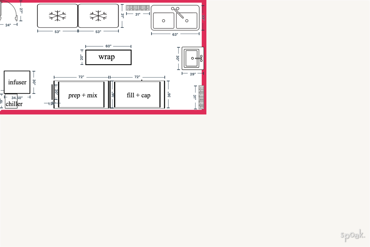 Kitchen Floor Plan designed by JAMIE ISAAC
