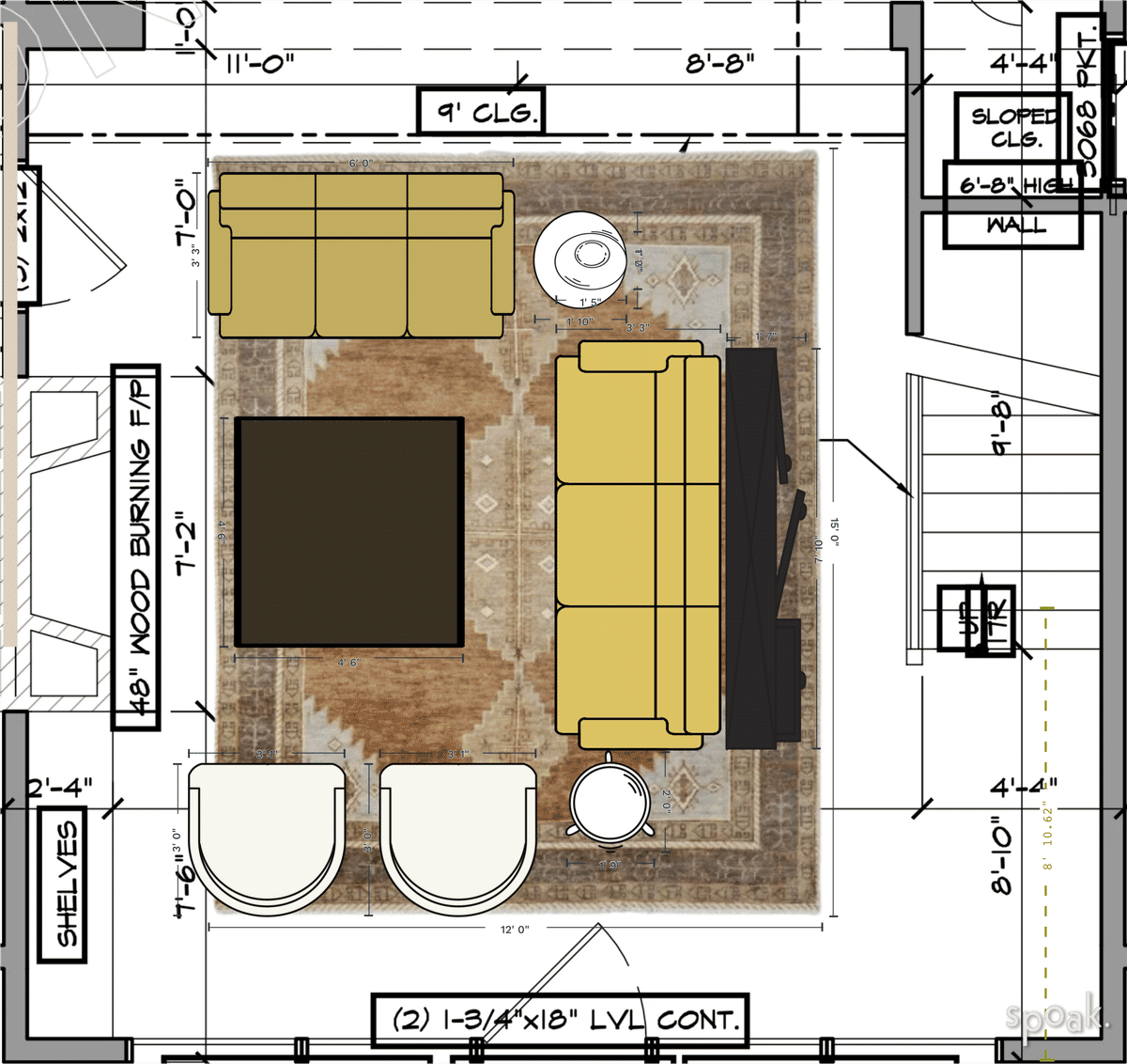 Great Room Floor Plan designed by Michelle DiPalma