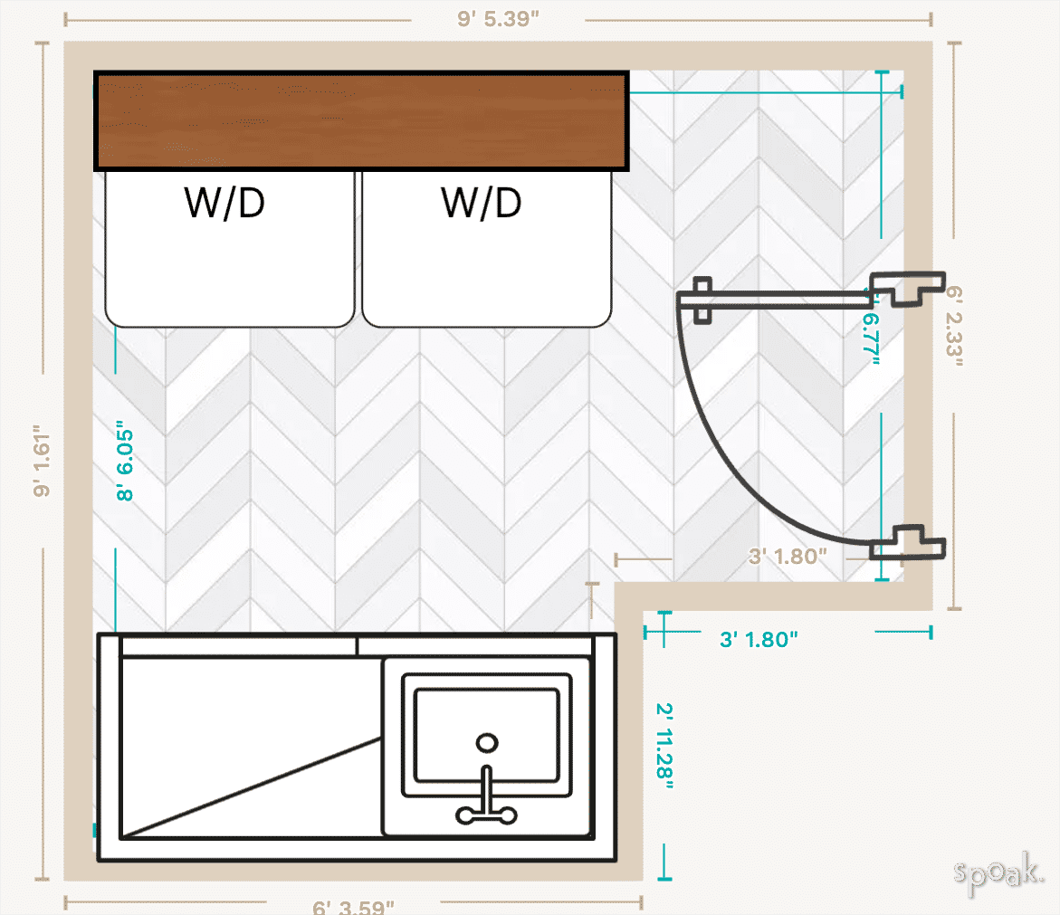 Bathroom Floor Plan designed by Meghan Hannigan