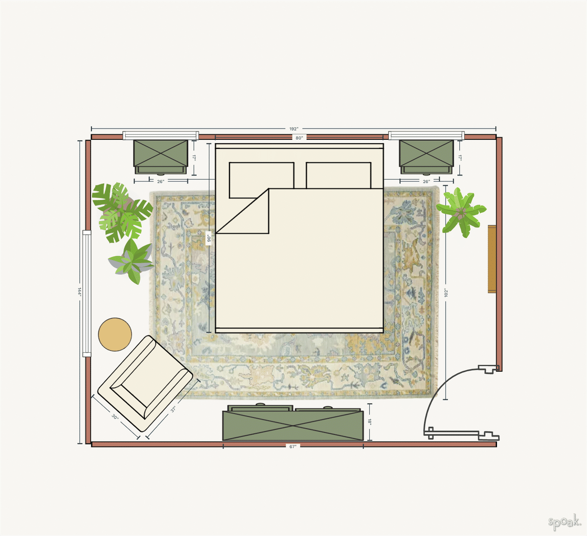 Bedroom Plan designed by Didem Gurevin