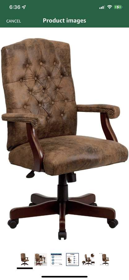 Brown office furniture chair added by Jenna Quinones