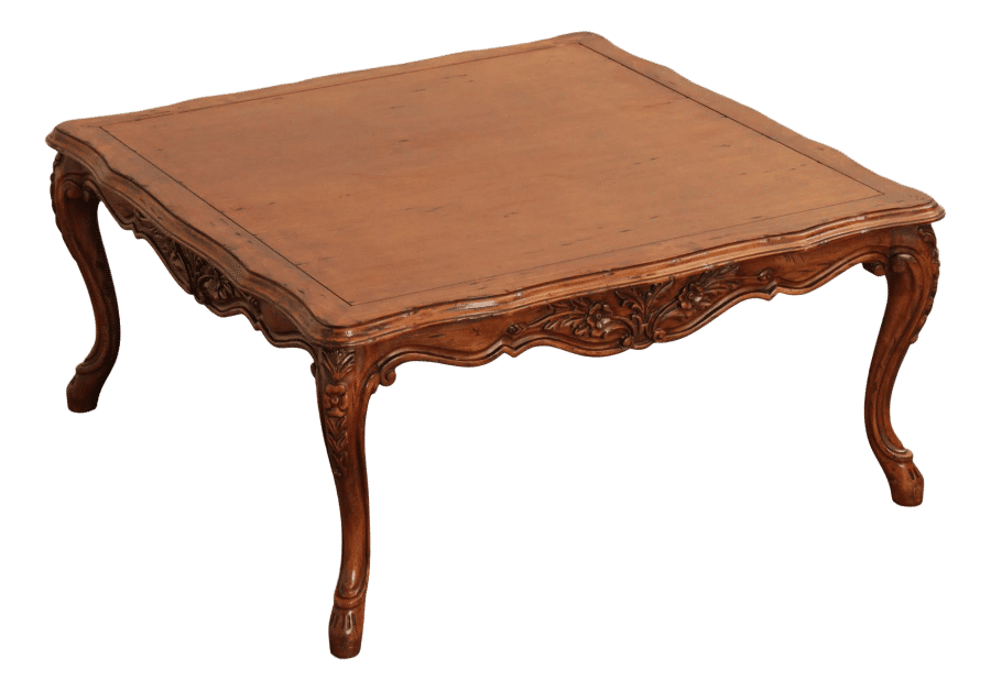 French Country Style Square Carved Coffee Table added by Rachel Frank