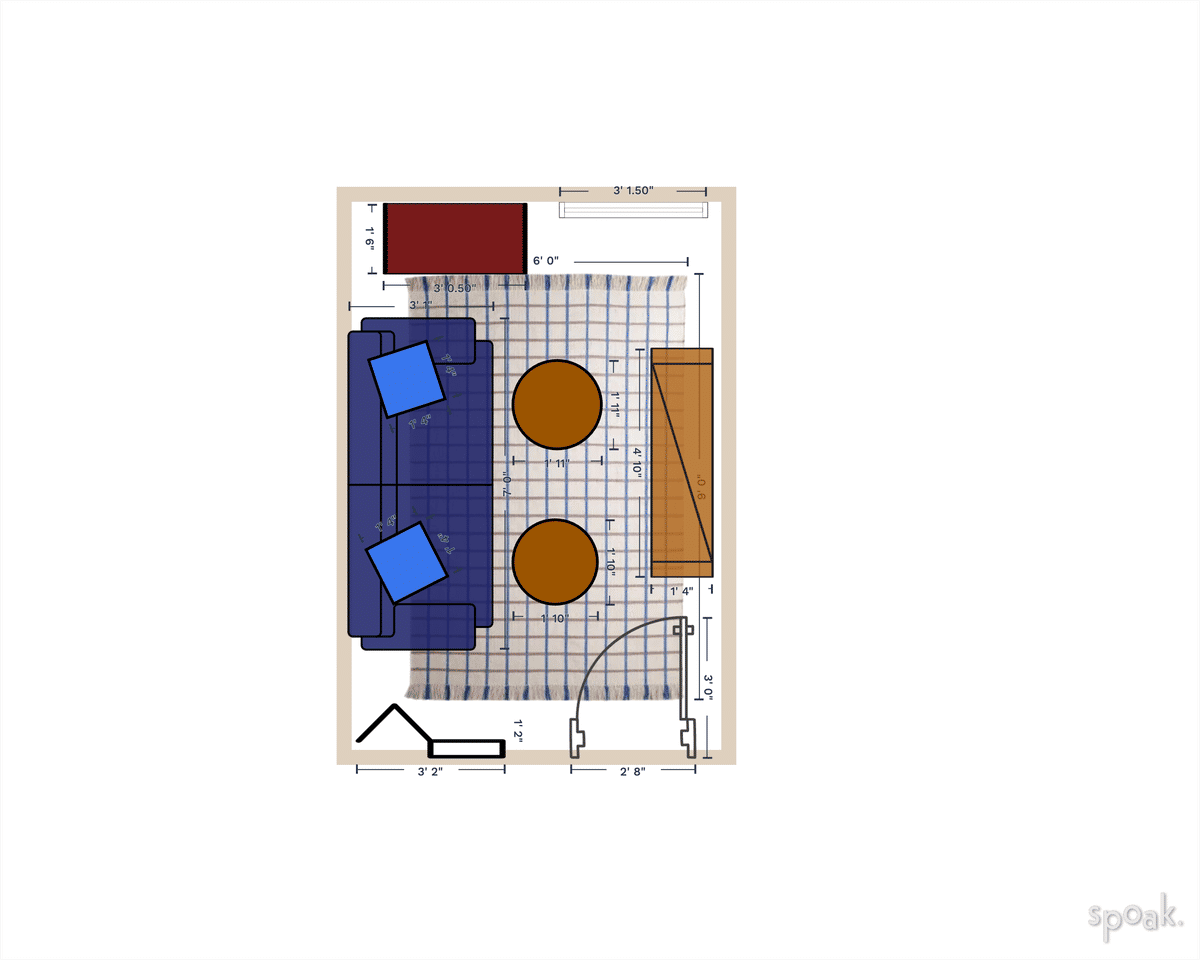 Family Room Floor Plan designed by Elizabeth Murphy