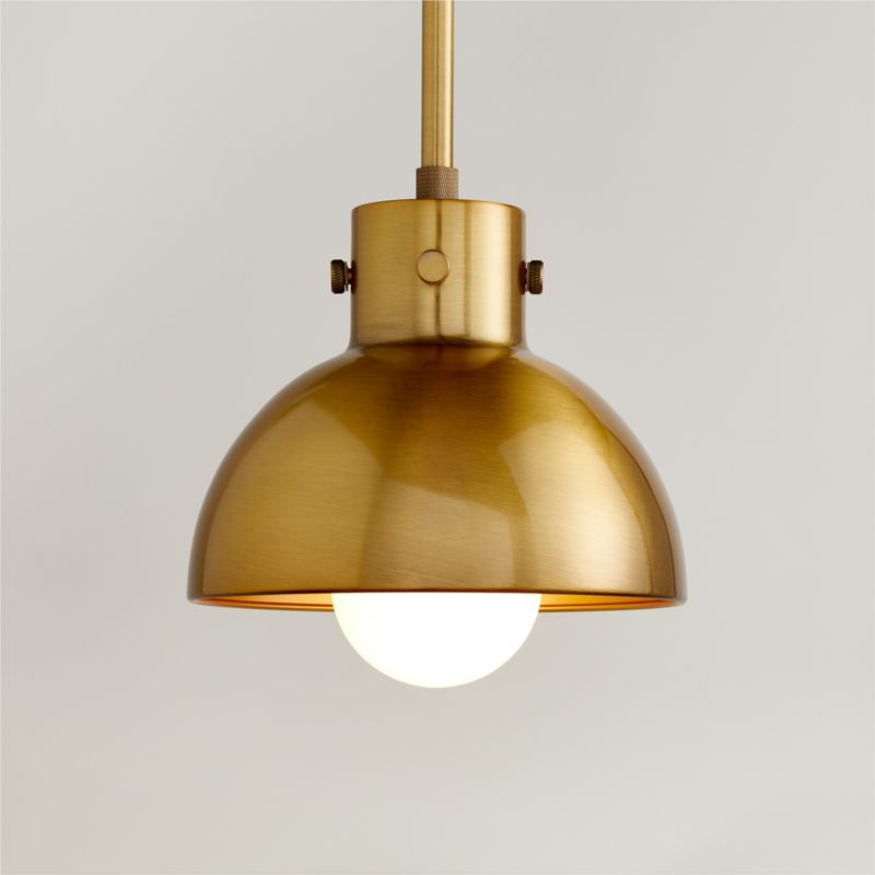 Dakota Brass Pendant Light with Small Brass Dome + Reviews | Crate & Barrel added by Linda Nguyen
