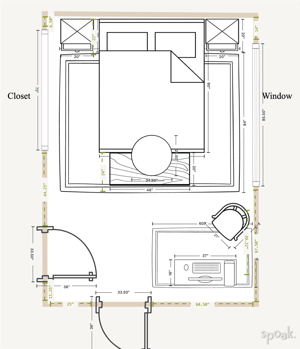 Bedroom Plan designed by Averyl Yaco