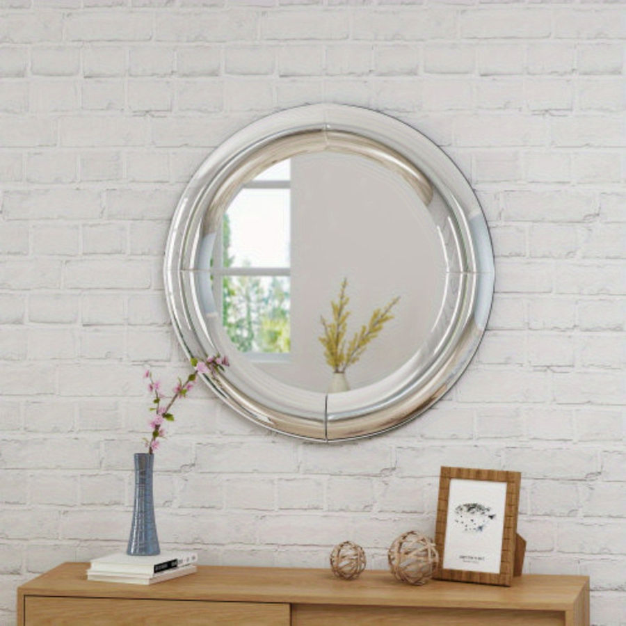Faron Glam Circular Wall Mirror - Faux Wood Frame - 31.5" X 31.5" - No Assembly Required | Shop On Temu And Start Saving | Temu added by Sarah Jackson