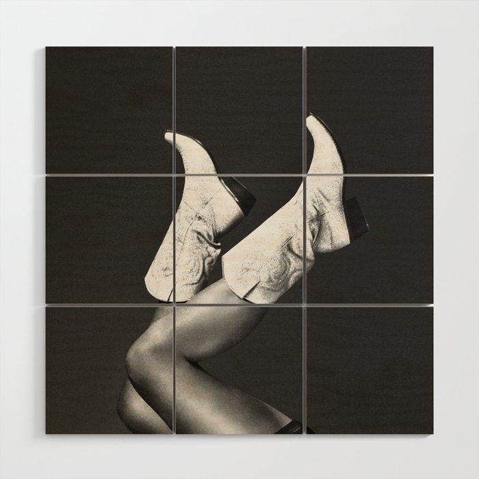 These Boots - Noir / Black & White Wood Wall Art by Vertigo Artography | Society6 added by Whitney Crutcher
