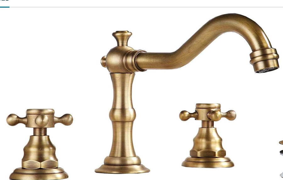 GGStudy 8 inch 2 Handles 3 Holes Widespread Bathroom Sink Faucet Antique Brass Bathroom Vanity Faucet Basin Mixer Tap Faucet Matching Metal Pop Up Drain with Overflow added by Caitlyn Fitzpatrick