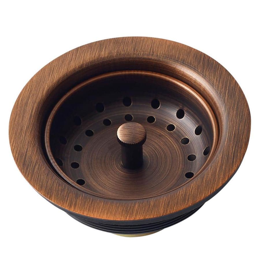 SINKOLOGY SinkSense 3.5 in. Basket Strainer Drain with Post Style Basket in Antique Copper TB35-01 - The Home Depot added by Kate McKay Designs