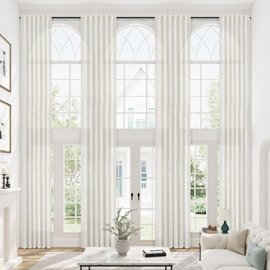 Ivory Linen Sheer Curtains - 204 inches added by Meckila Britt