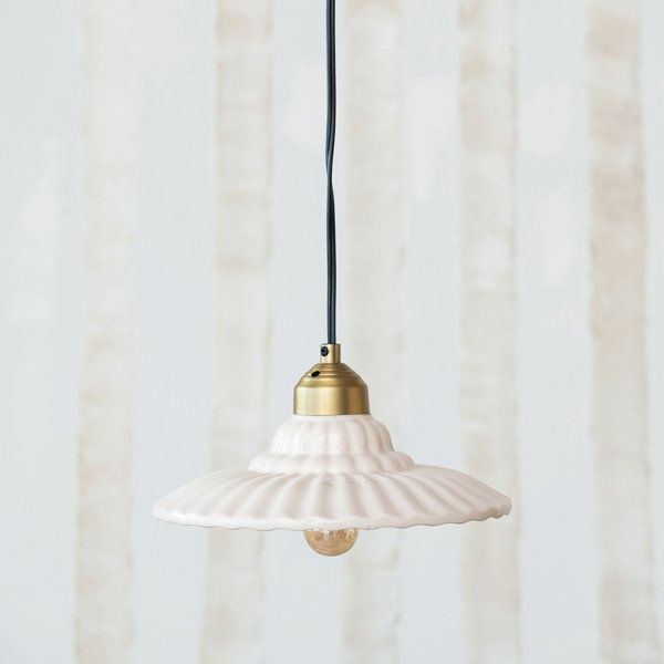 Elegant Stoneware Pleated Pendant Lamp added by Marissa Lefebvre