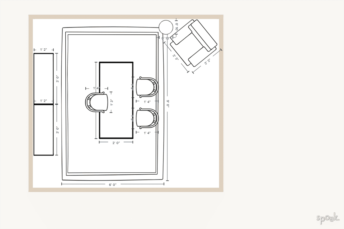 TV Room Floor Plan designed by Megan Clark