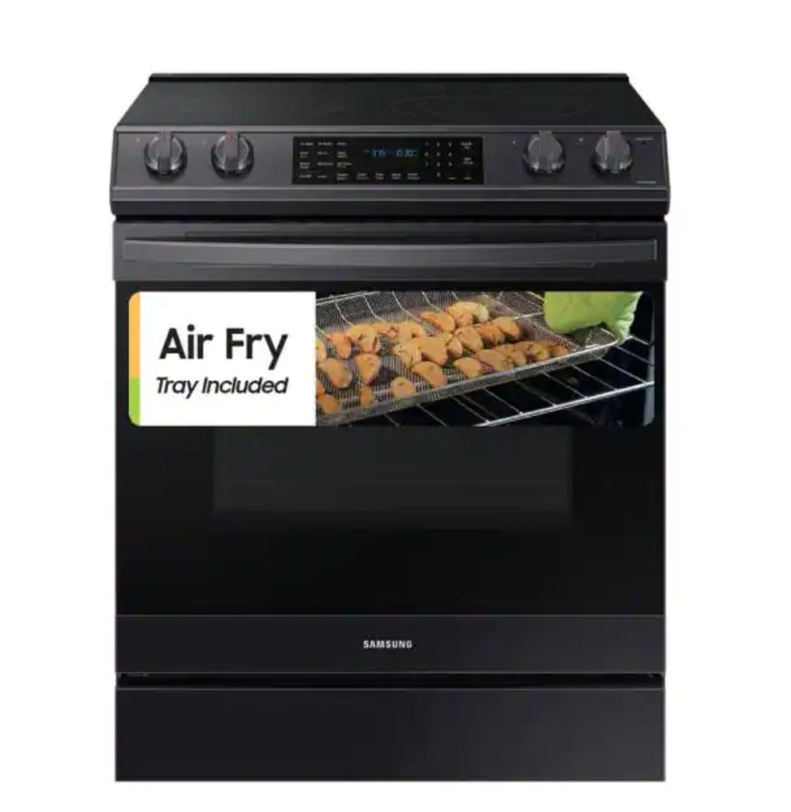 Samsung 6.3 cu. ft. Slide-In Electric Range with Air Fry Convection Oven in Fingerprint Resistant Black Stainless Steel added by Spoak Member