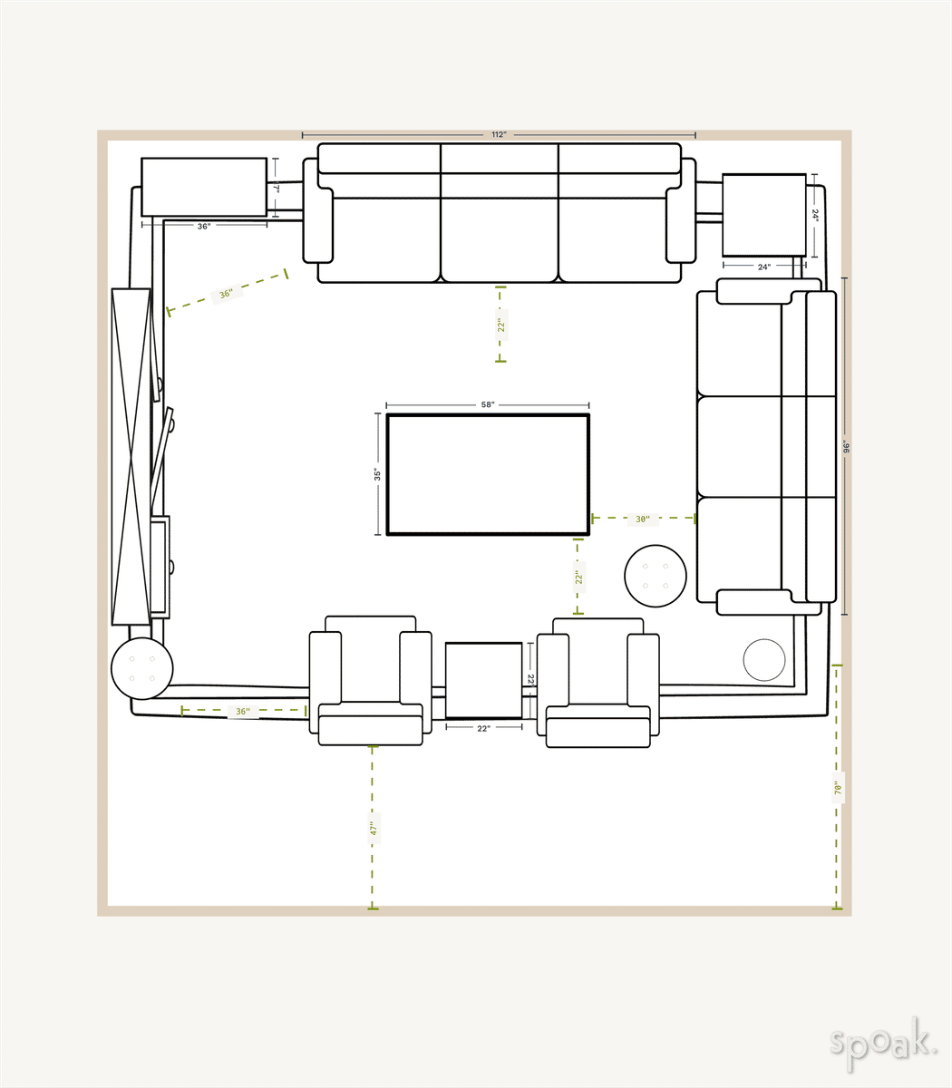 Family Room Layout designed by frieda sitt