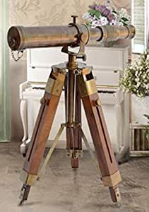 Nautical Brass Antique Telescope Spyglass with Wooden Stand Home Decor Gift Rustic Vintage Home Decor Gifts added by Nomadic Nooks