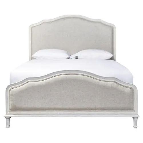 Zoe French Country Beige Upholstered White Wood Bed - Queen added by Miceala Antoniou