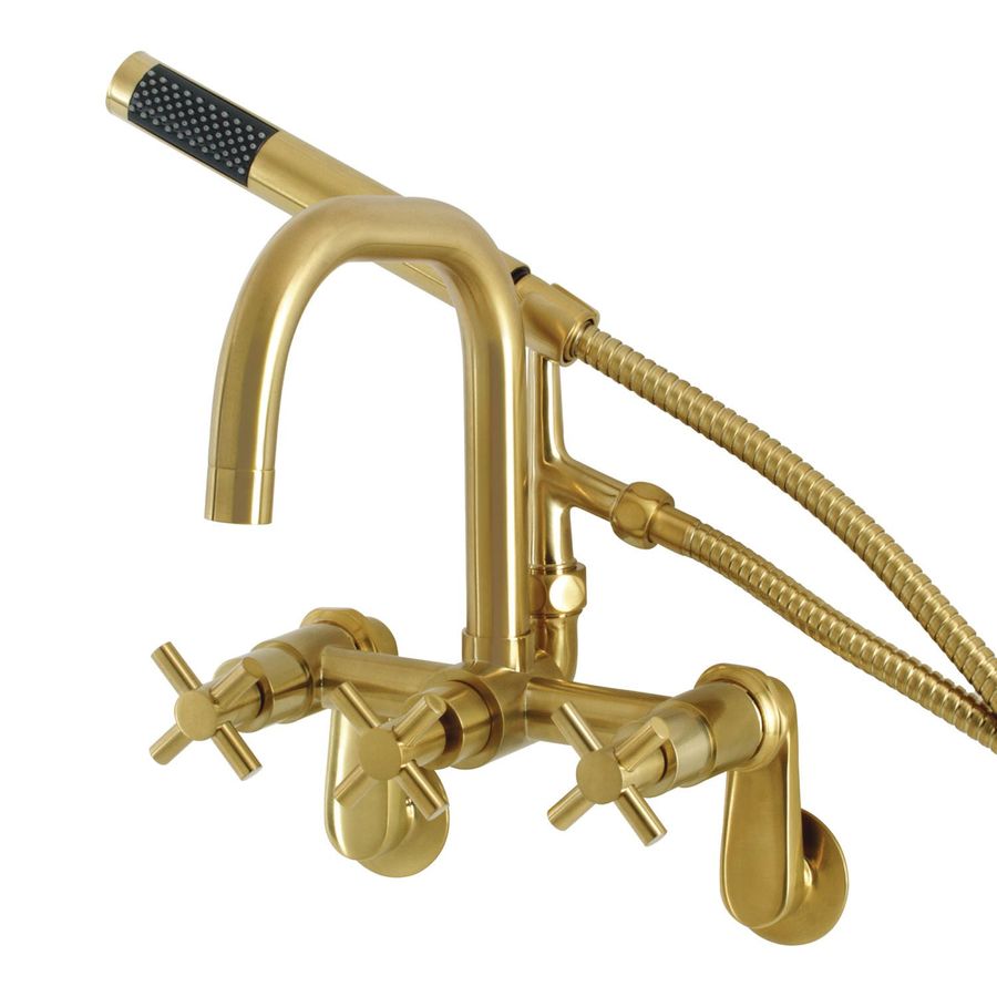 Aqua Vintage AE8457DX Concord Wall Mount Clawfoot Tub Faucet, Brushed Brass | KingstonBrass.com added by Natalia Falcone