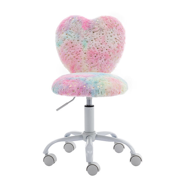 Sparkling Kids Desk Chair Rolling Study Home Office Chair Faux Fur added by OCTAVIA MEREDITH