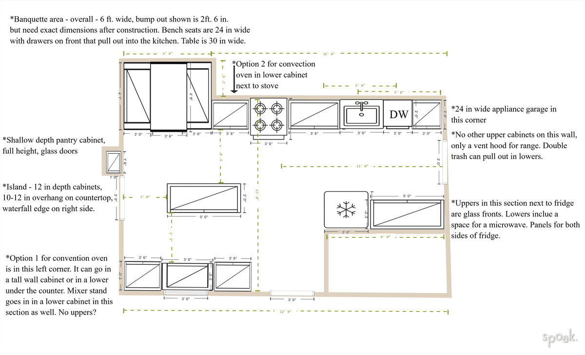Kitchen Floor Plan designed by Megan Brothers