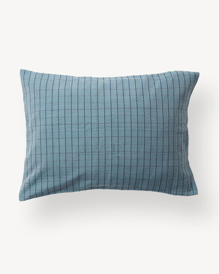 Grid Pillowcases in Blue - Ethical & Sustainable Bedding | MINNA added by Melanie Thomas