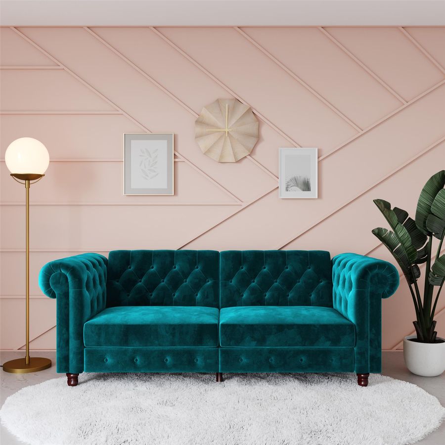 Ember Interiors Tamara Coil Sofa Bed, Green Velvet - Walmart.com added by Spoak Member