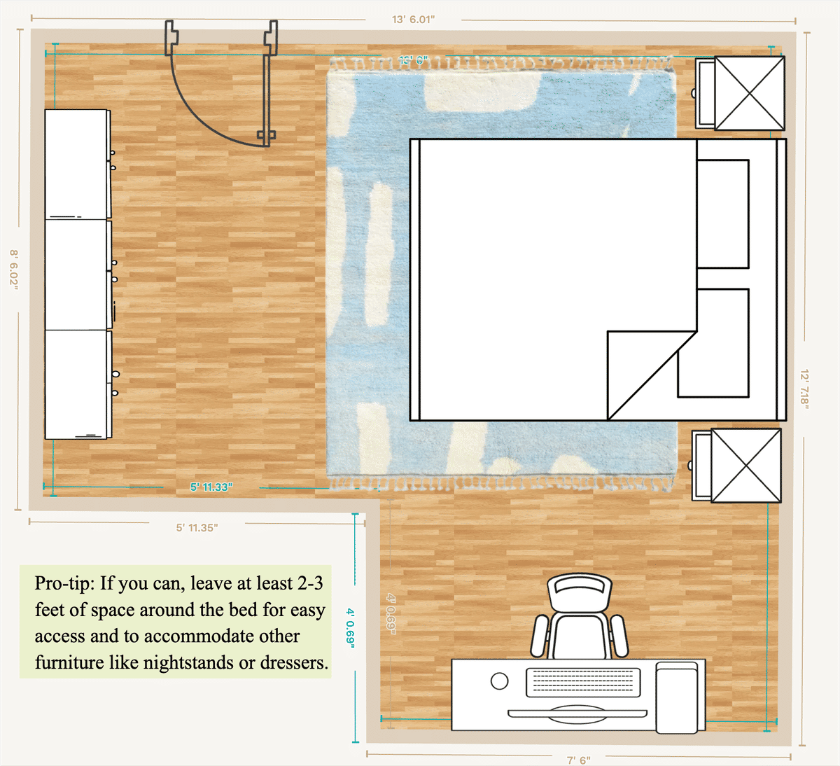 Guest Bedroom Layout designed by Spoak 