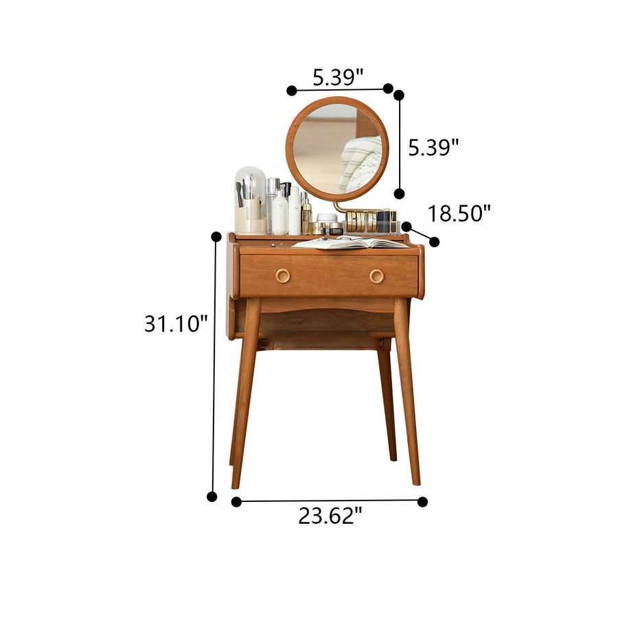 23.62"Brown solid wood dressing table with mirror added by Ashley Hess