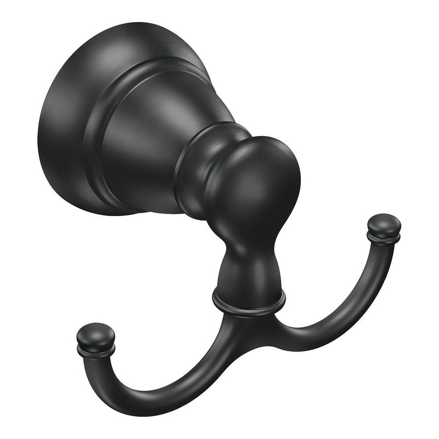 MOEN Banbury Round Bathroom Double Robe Hook in Matte Black Y2603BL - The Home Depot added by Marlene Reyes