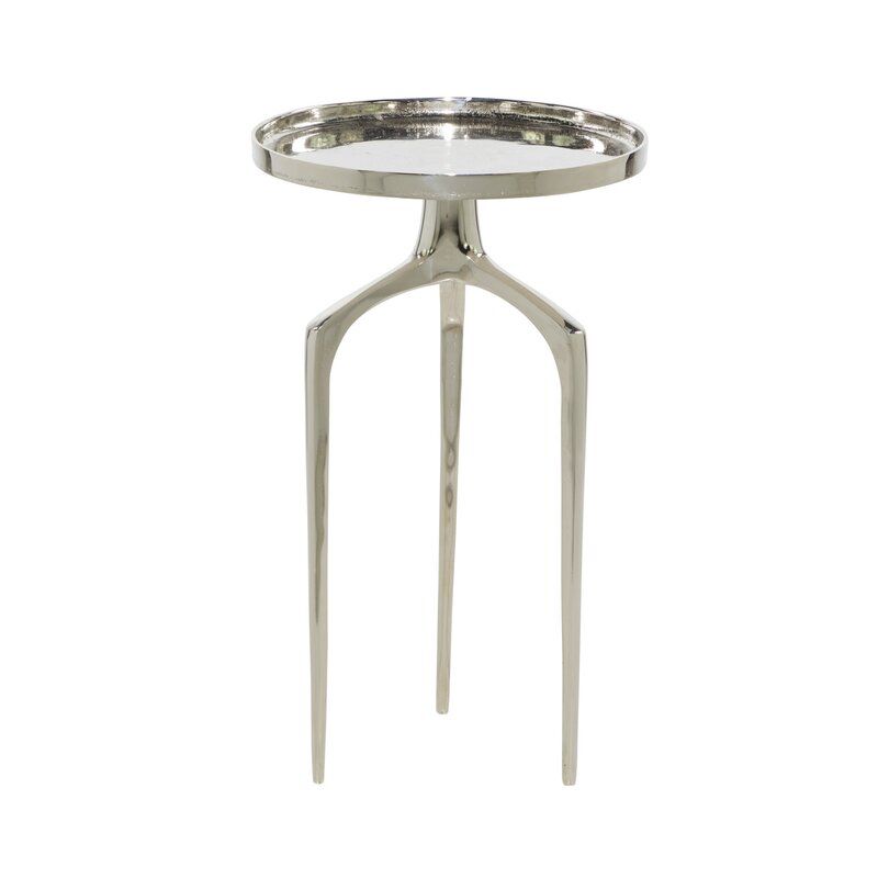 Kelly Clarkson Home Jody Aluminum Metal Tray Inspired Top Side End Accent Table with 3 Tripod Legs & Reviews | Wayfair added by sallie tyler