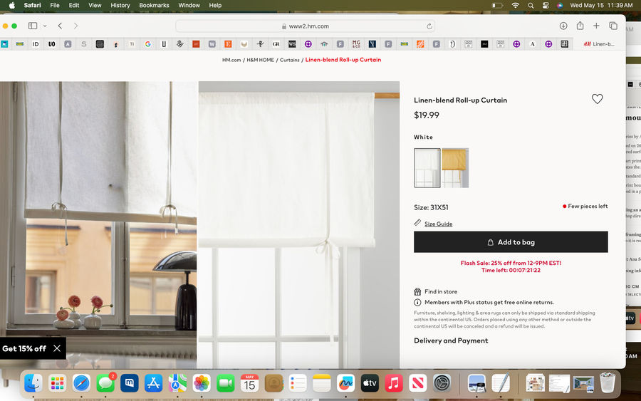 Linen-blend Roll-up Curtain added by Sara Charlesworth