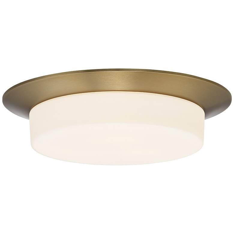 Possini Euro Melber 14" Wide Brass and Opal Glass Modern Ceiling Light - #702Y0 | Lamps Plus added by Bethesda Contracting