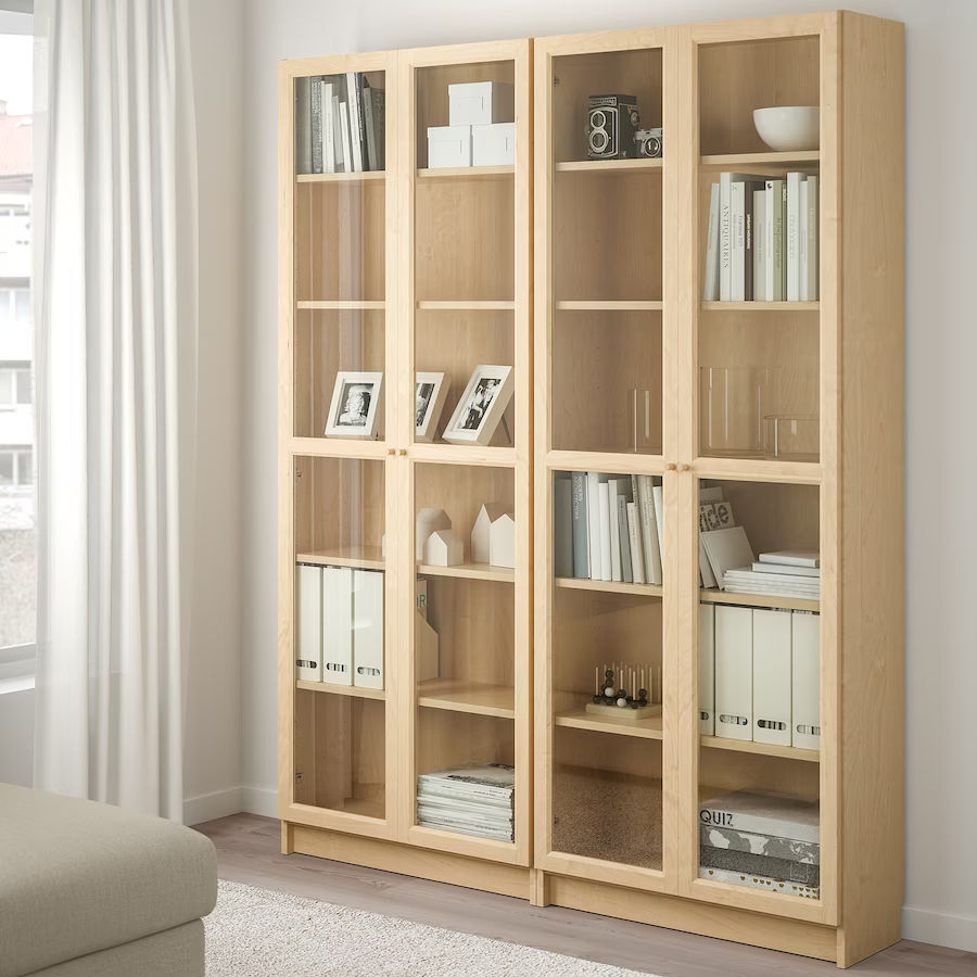 BILLY / OXBERG Bookcase, black-brown/glass, 63x113/4x791/2" - IKEA added by Spoak Member