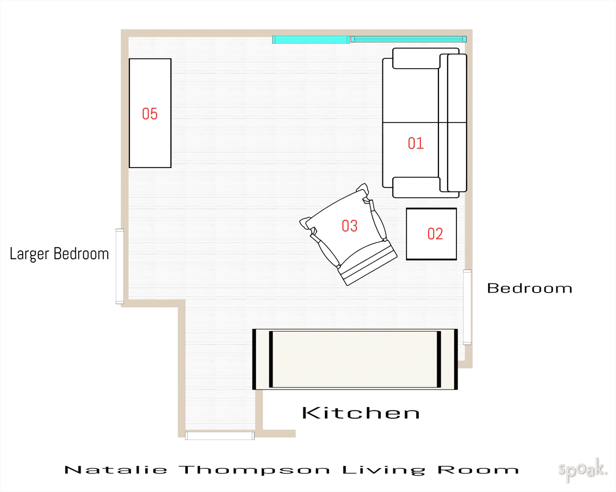 Living + Dining Room Floor Plan designed by Kim Moulds