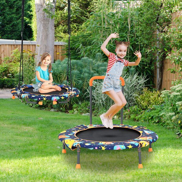 Gymax 3' Foldable Toddler Trampoline with Handlebar added by Spoak Member