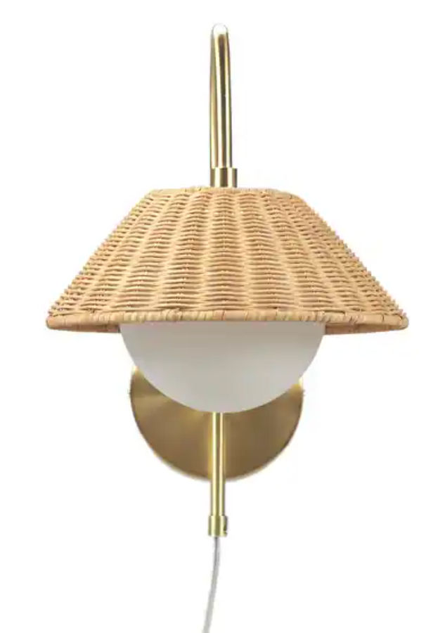 Laguna Gold Rattan Weave Wall Sconce added by Daniela Araya
