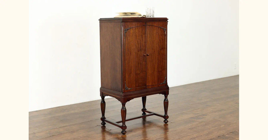 Tudor Style Antique Walnut Music or Wine Cabinet, Manuscript File #39657 added by Alexandra Newton