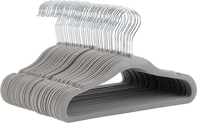 Amazon Basics Kids Velvet, Non-Slip Clothes Hangers, 11.6 Inch, Pack of 50, Gray added by Rachel Fedorov