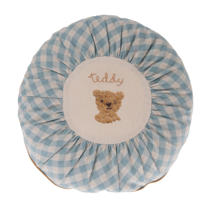 Nordic Fusion | Maileg Cushion Round Sml Teddy checked added by Emily Foley