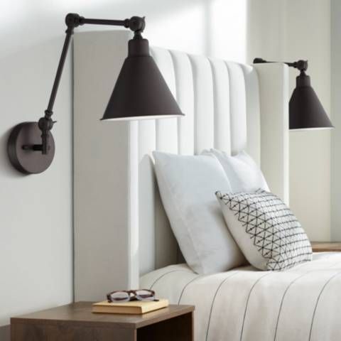 360 Lighting Wray Bronze Metal Finish Hardwire Wall Lamps Set of 2 - #584N1 | Lamps Plus added by Sandy Schargel Interiors