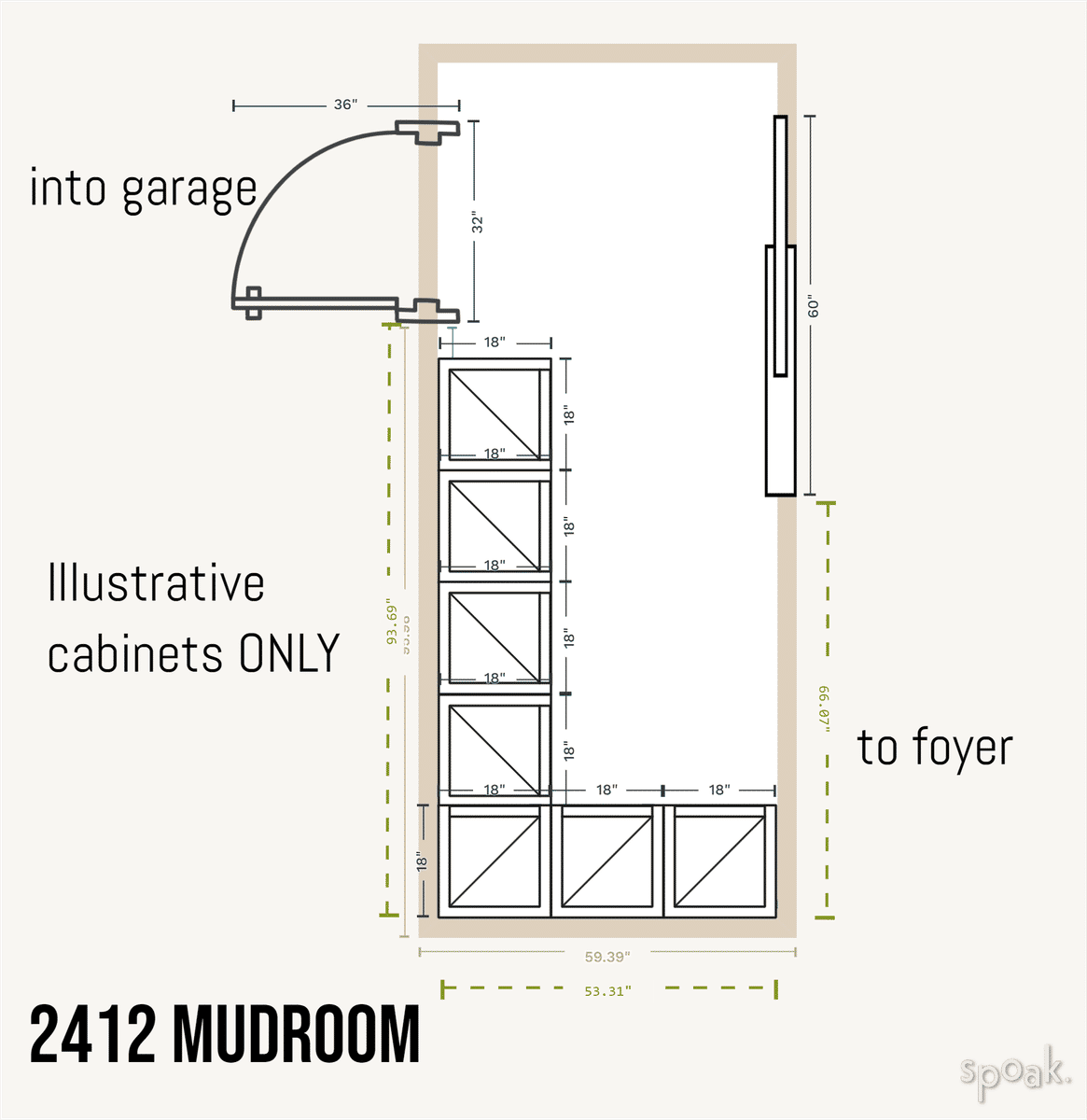 Mudroom Floor Plan designed by JESSICA FORTIER