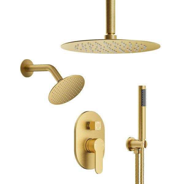 10" & 6" Ceiling Mount Dual Shower Faucet with Pressure Balancing Rough-In Valve added by Jennifer Castillo