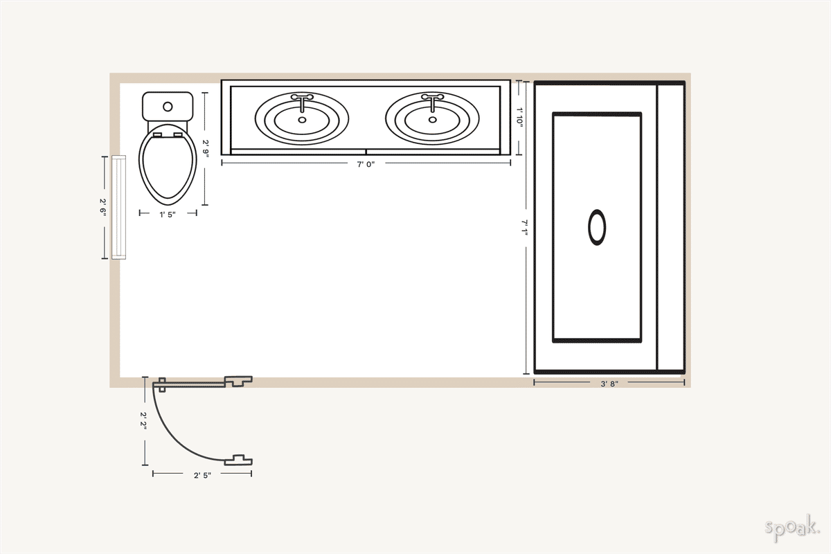 Large Bathroom Floor Plan designed by Victoria Sank