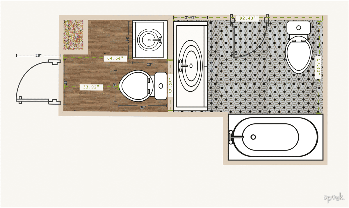Half Bathroom Plan designed by hayley jones