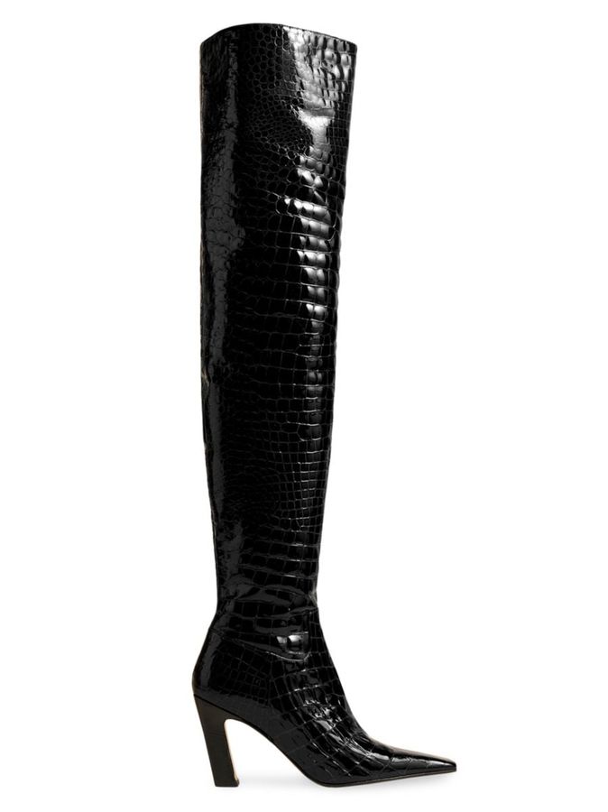 Khaite Marfa 85MM Crocodile-Embossed Leather Over-The-Knee Boots added by Jo Church