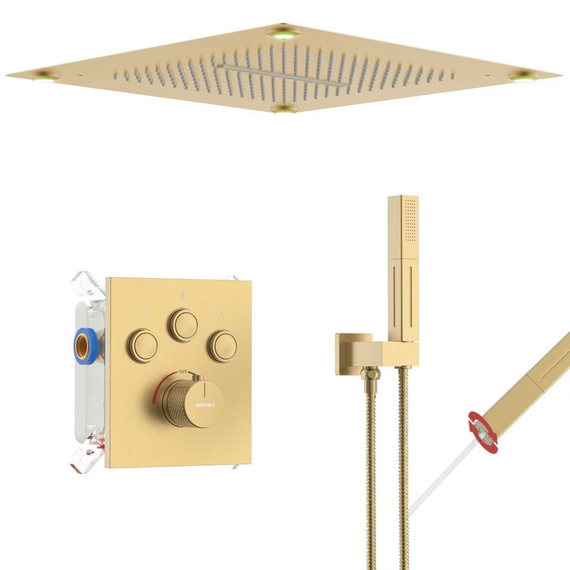 1816XAH3-16C2P1 BG Thermostatic Complete Shower System with Rough in-Valve added by Agatha Creegan