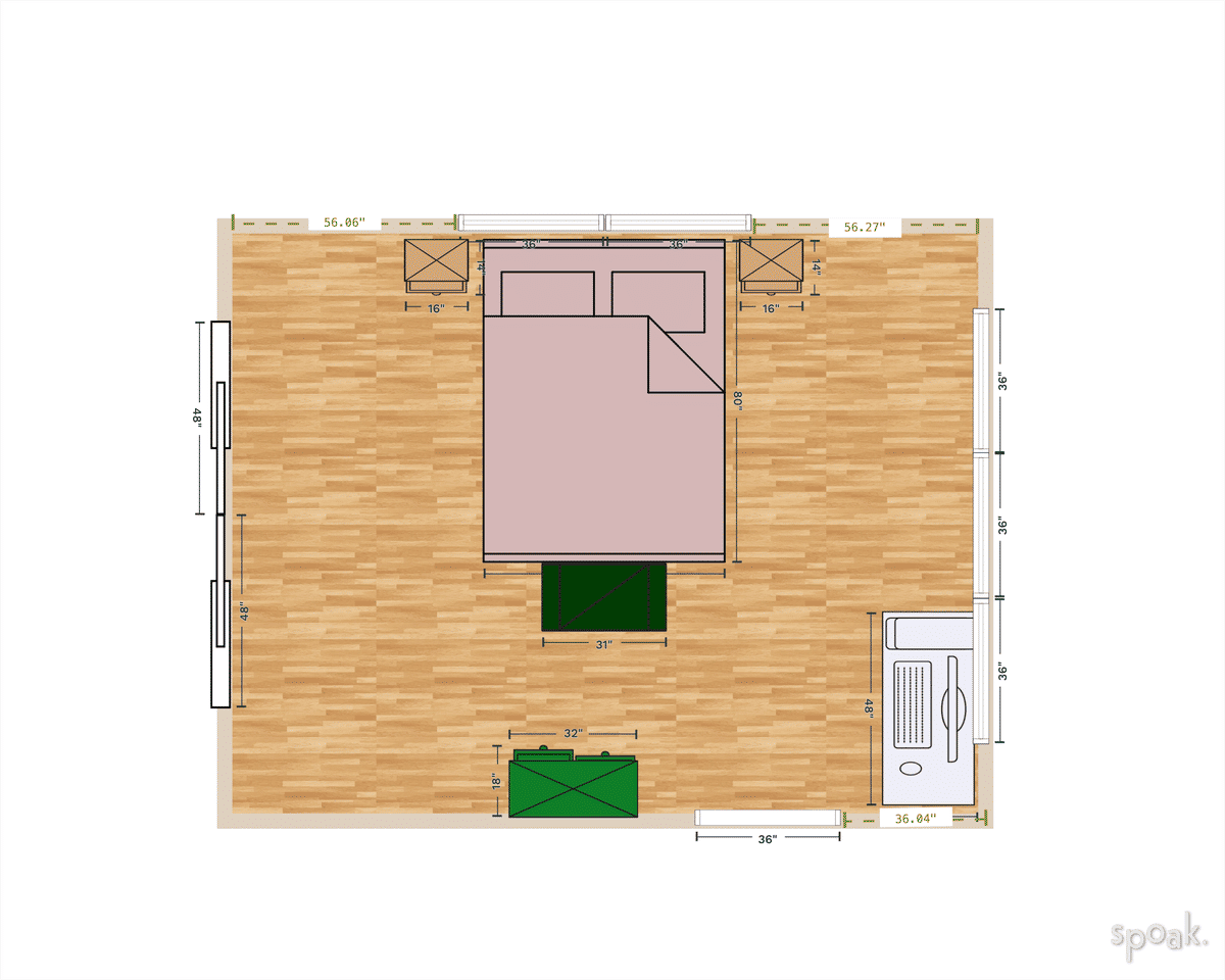 Primary Bedroom Plan designed by Aaron Phillips