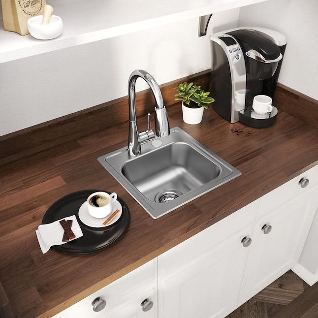 Elkay Dayton 15-in L x 15-in W Stainless Steel 2-Hole Stainless Steel Drop-In Residential Bar Sink added by Katie Carpenter