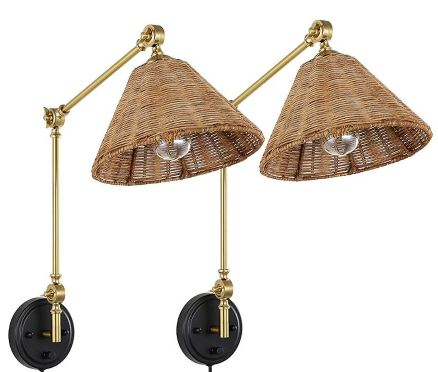 WINGBO Wall Sconce Rattan Wrapped Wall Lamp Set of 2 added by Sarah Eisenmenger