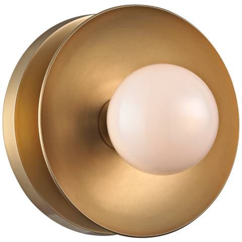 Hudson Valley Julien 4 3/4" High Aged Brass LED Wall Sconce - #9Y948 | Lamps Plus added by Brooke Schwartz